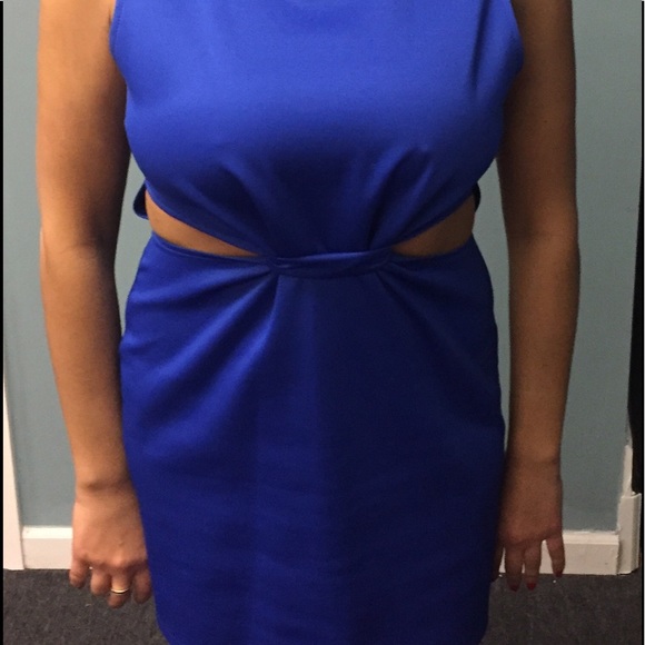 Electric blue cut out dress - Picture 3 of 3