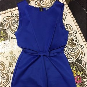 Electric blue cut out dress