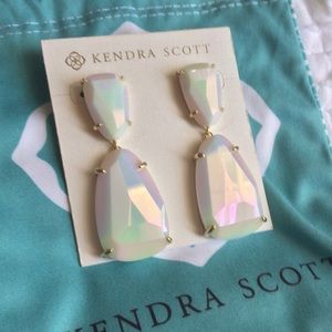 White Iridescent Katie earrings HTF