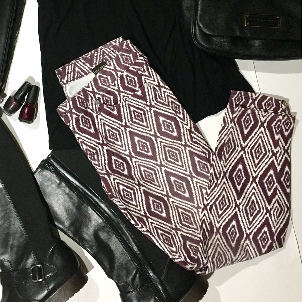 7 For All Mankind printed crop skinnies