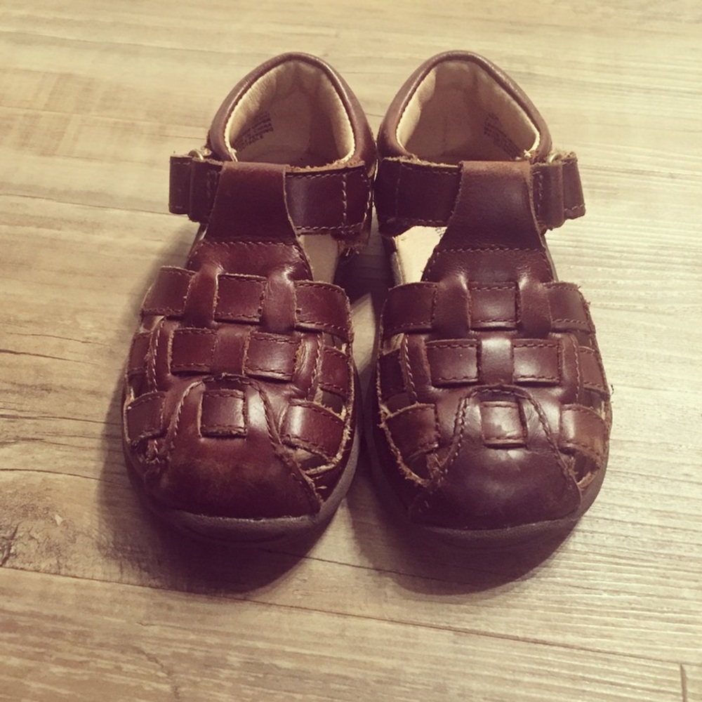 Stride Rite Brown Leather Boys Sandals 6M