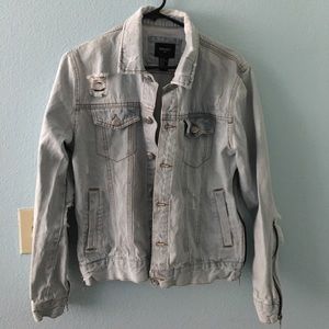 Forever 21 Men Distressed Denim Jacket
