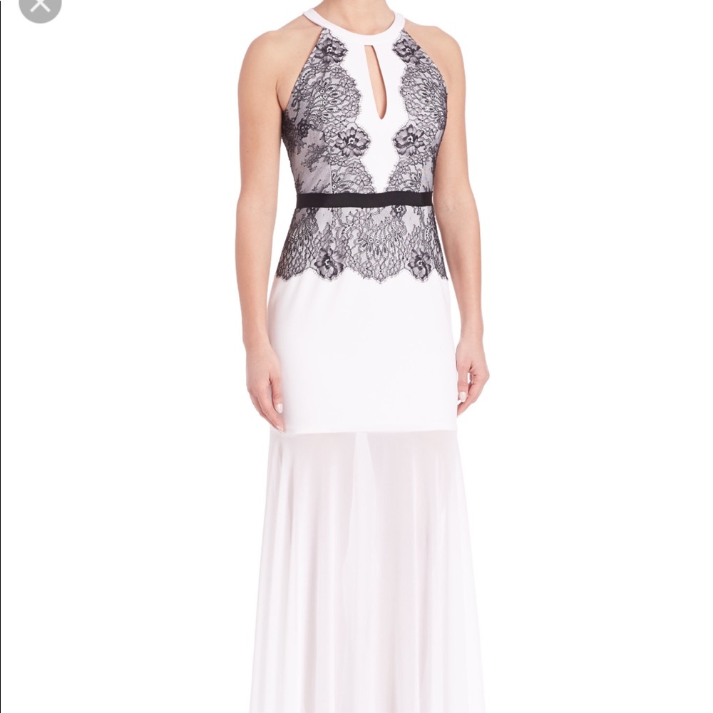 Lace Georgianna Halter Trim Gown Dress
