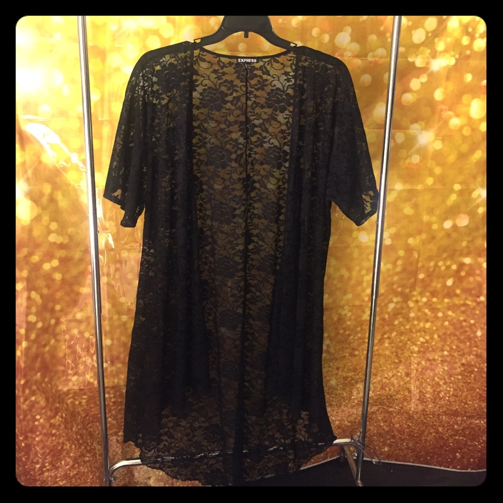 Express Black Lace Kimono