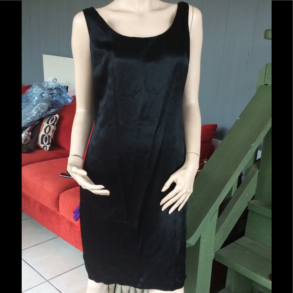 Black satin dress