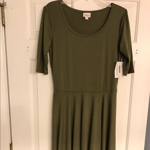 Lularoe Nicole Dress NWT. Olive green.