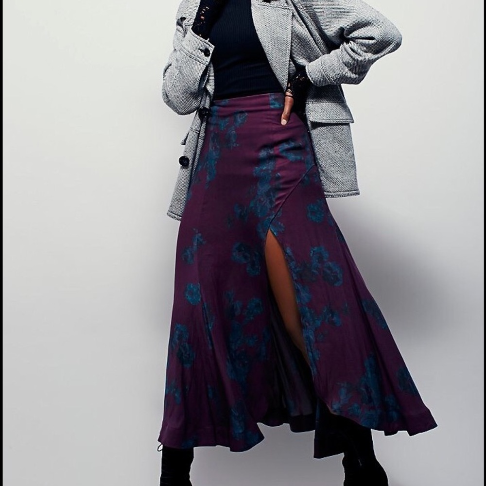 Free People Olivia High Slit Maxi Skirt