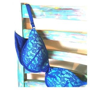 Royal Blue/Turquoise Victoria's Secret Bra; 36DD