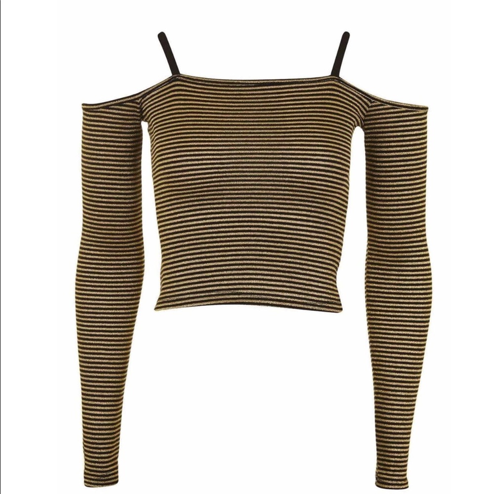 🍾FINAL🍾Topshop Off Shoulder Stripe Crop Top
