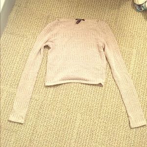 Nude sweater crop top