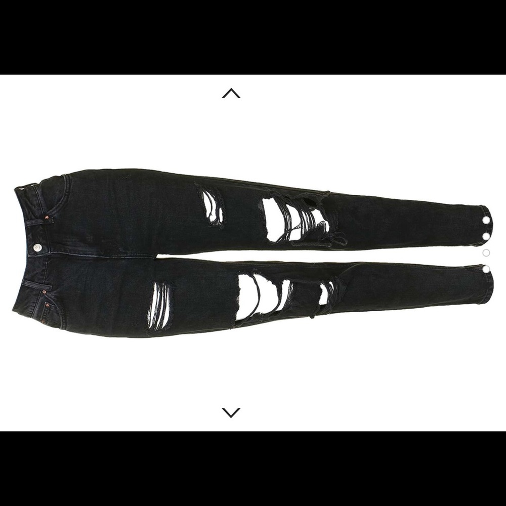 MOTO Washed Black Super Rip Mom Jeans