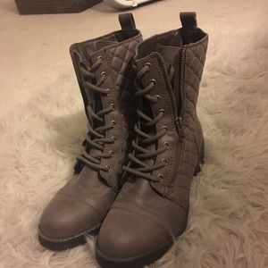 Taupe Combat Boots