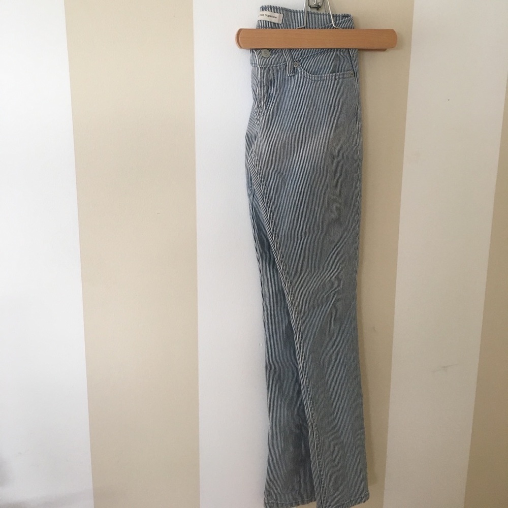 Levi's pinstripe lowrise skinny jeans