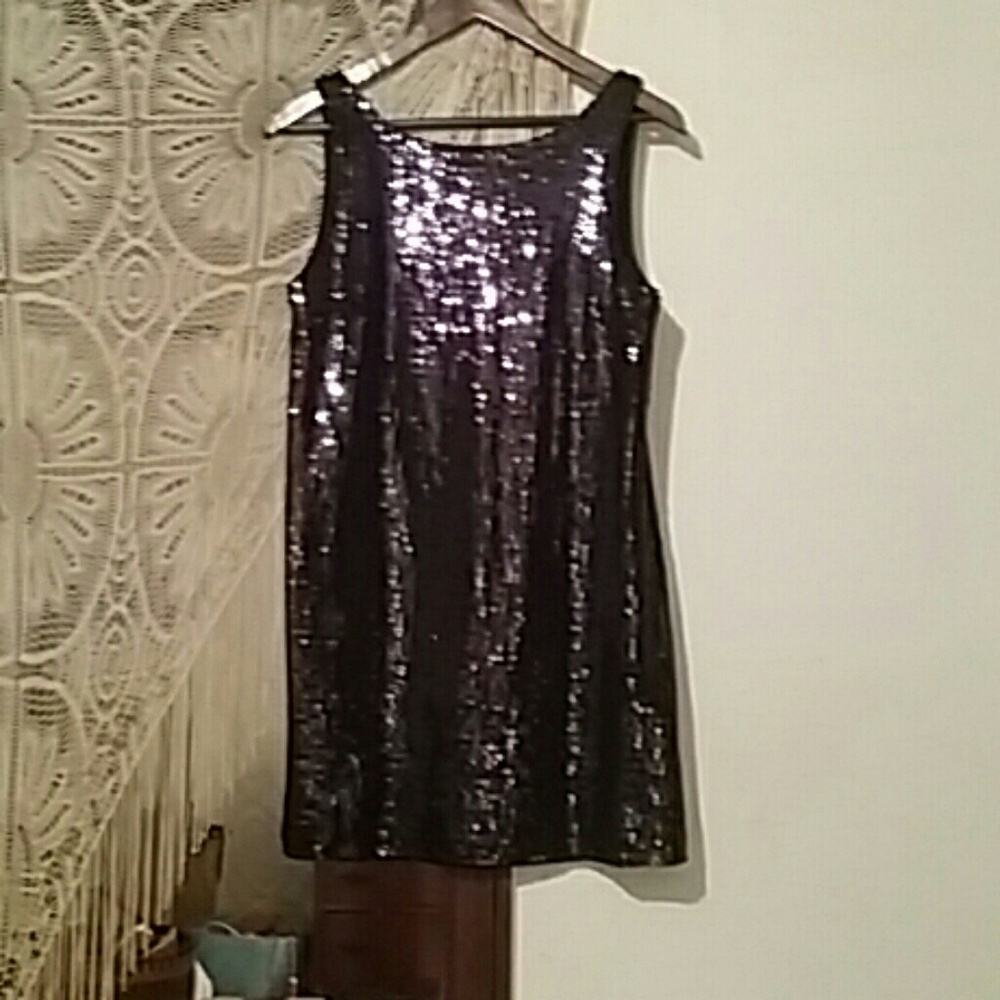 Free People Black Sequin Mini Dress