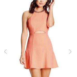 Neon Orange Cutout Zip Up Back G by Guess Dress