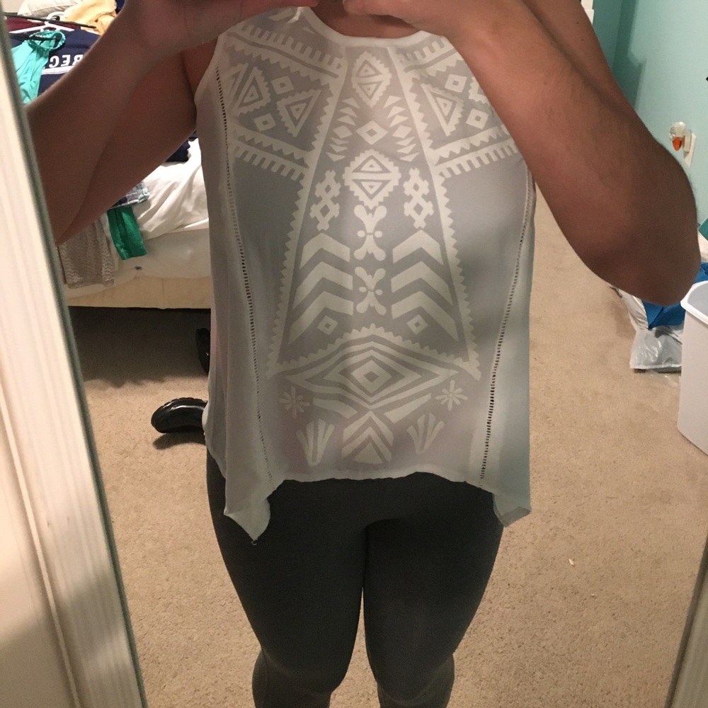 Geometric white tank top