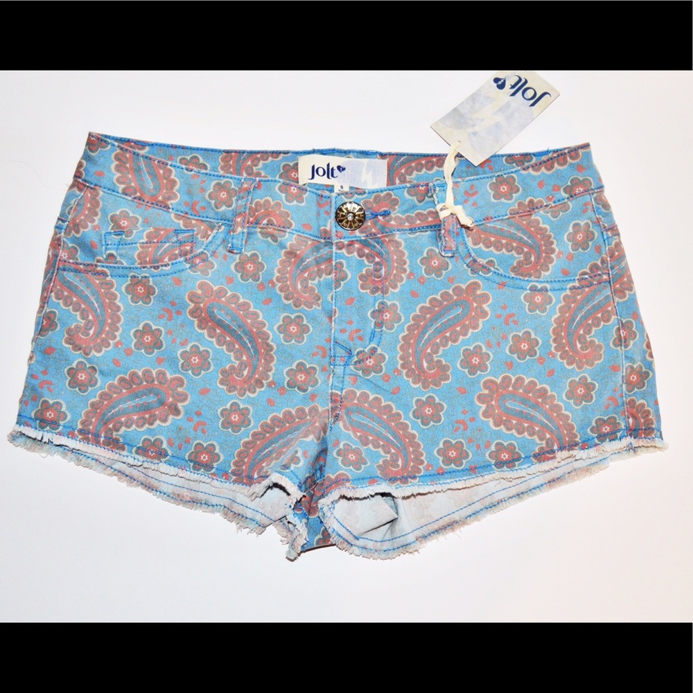 New Jolt Paisley Blue and Pink Shorts