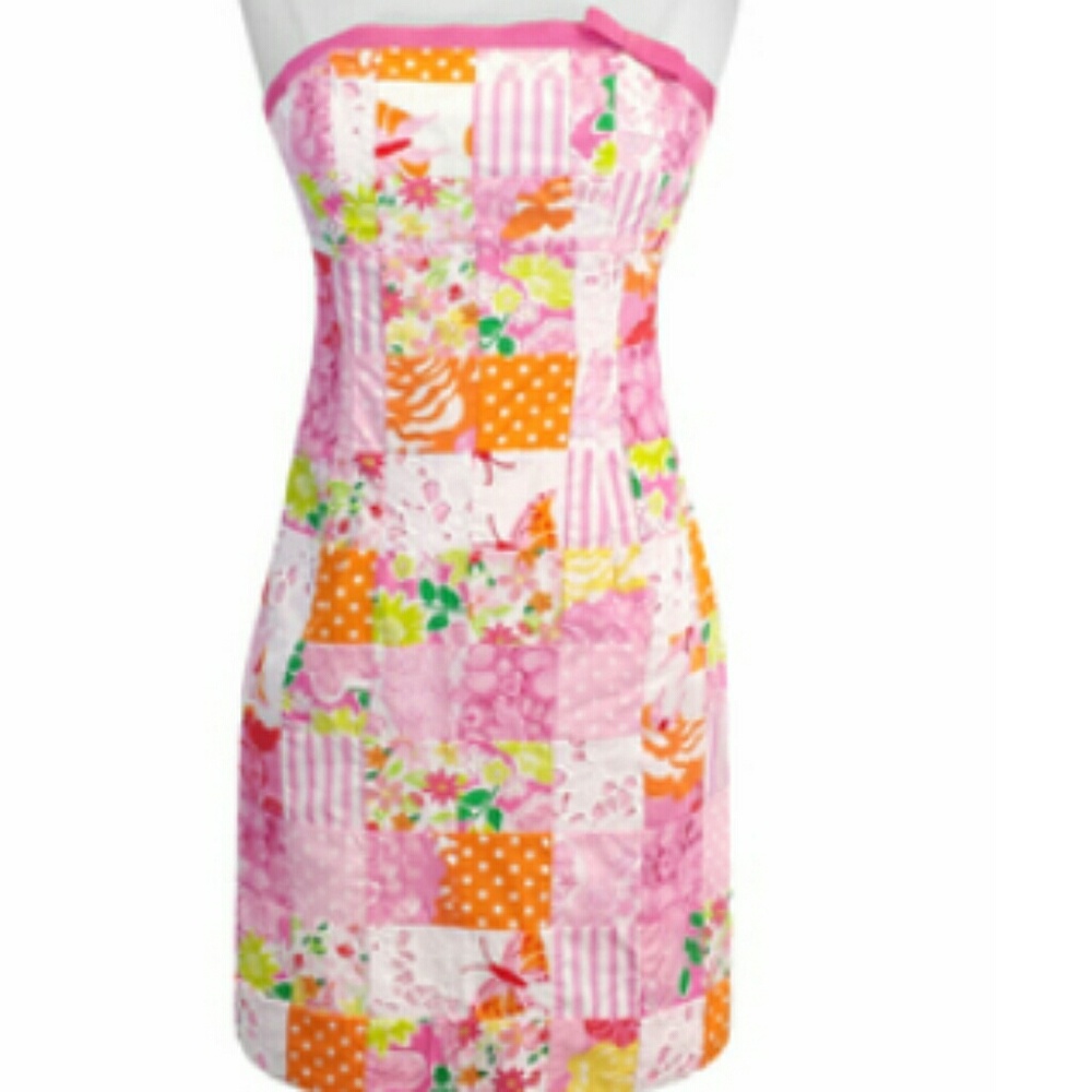 Lilly Pulitzer Patchwork  Strapless Dress