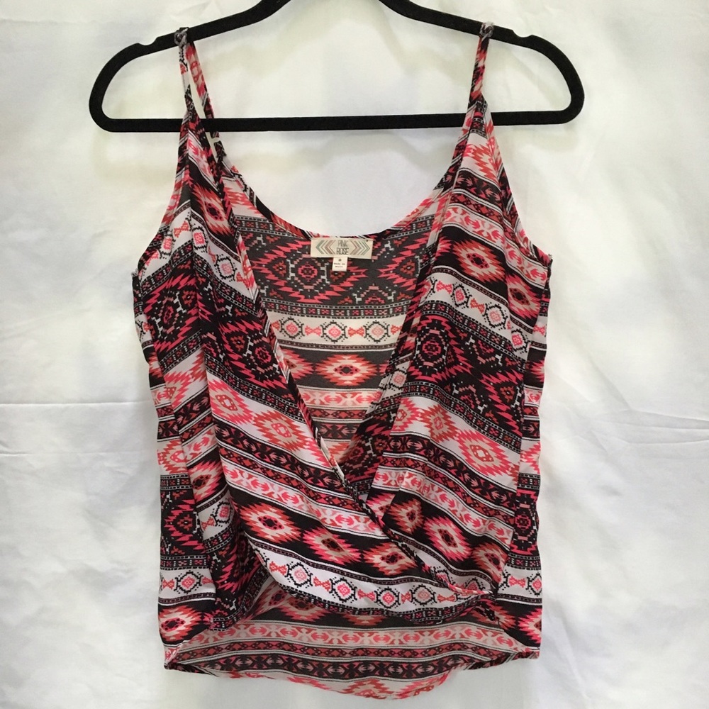 Tribal Print Draped Tank