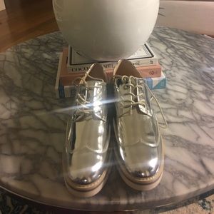 Zara Silver Oxford Shoes