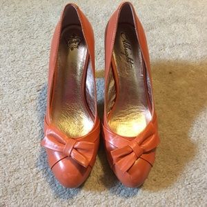 Burnt orange pumps