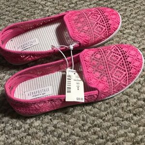 Hot pink summer slip ons !