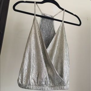 Metallic Crossover Crop Top