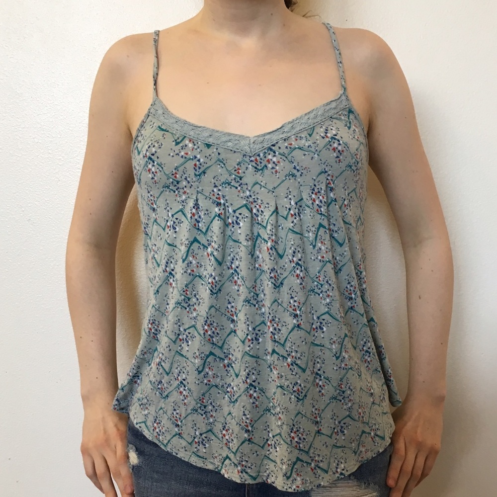 Nordstrom blue geometric tank top