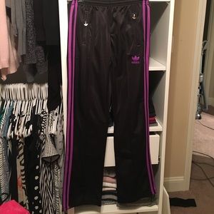 Adidas purple and black track suit jogging pants M