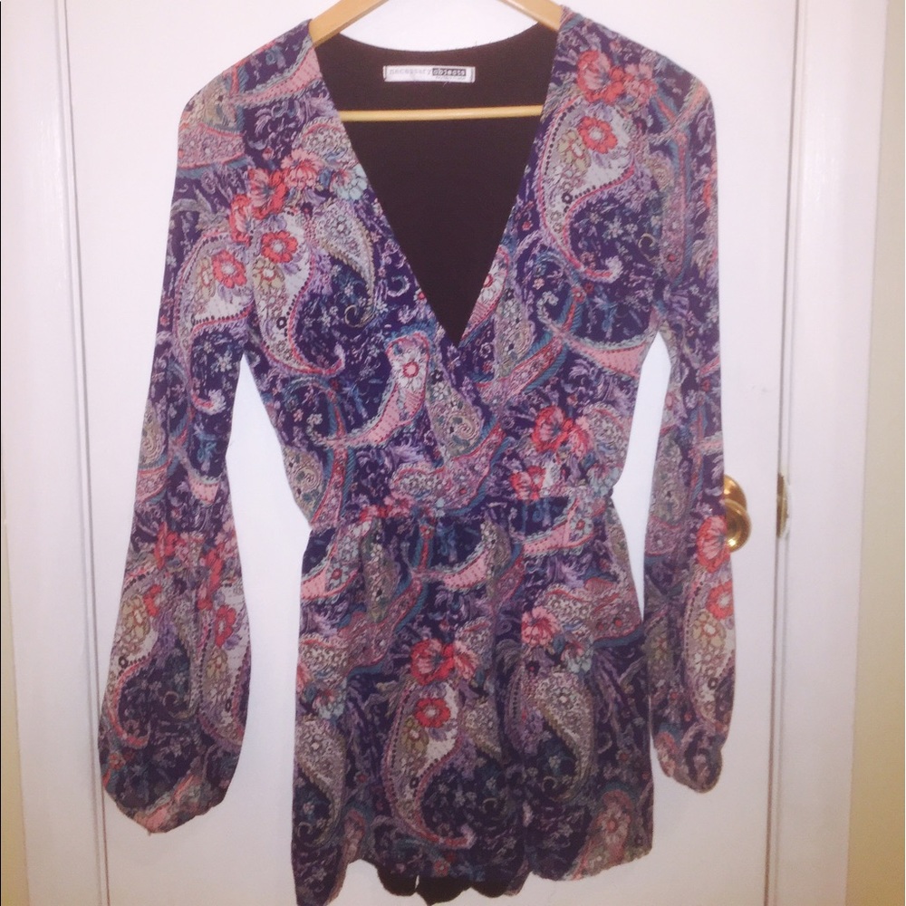 Long Sleeved Paisley Romper