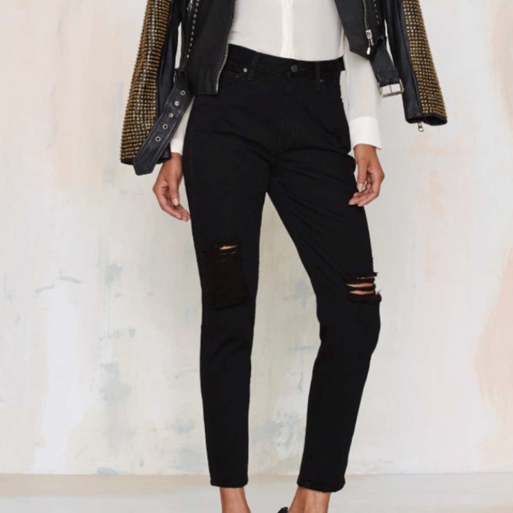 Nasty Gal Gettin' Ripped Distressed Jeans