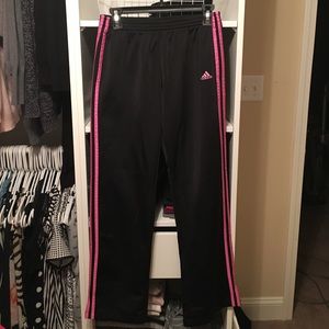 Adidas pink and Black track jogging pants S
