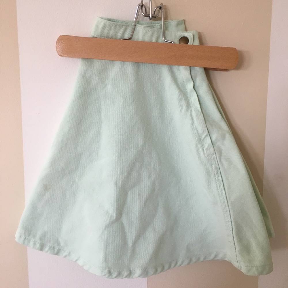 American Apparel jean circle skirt. Mint green