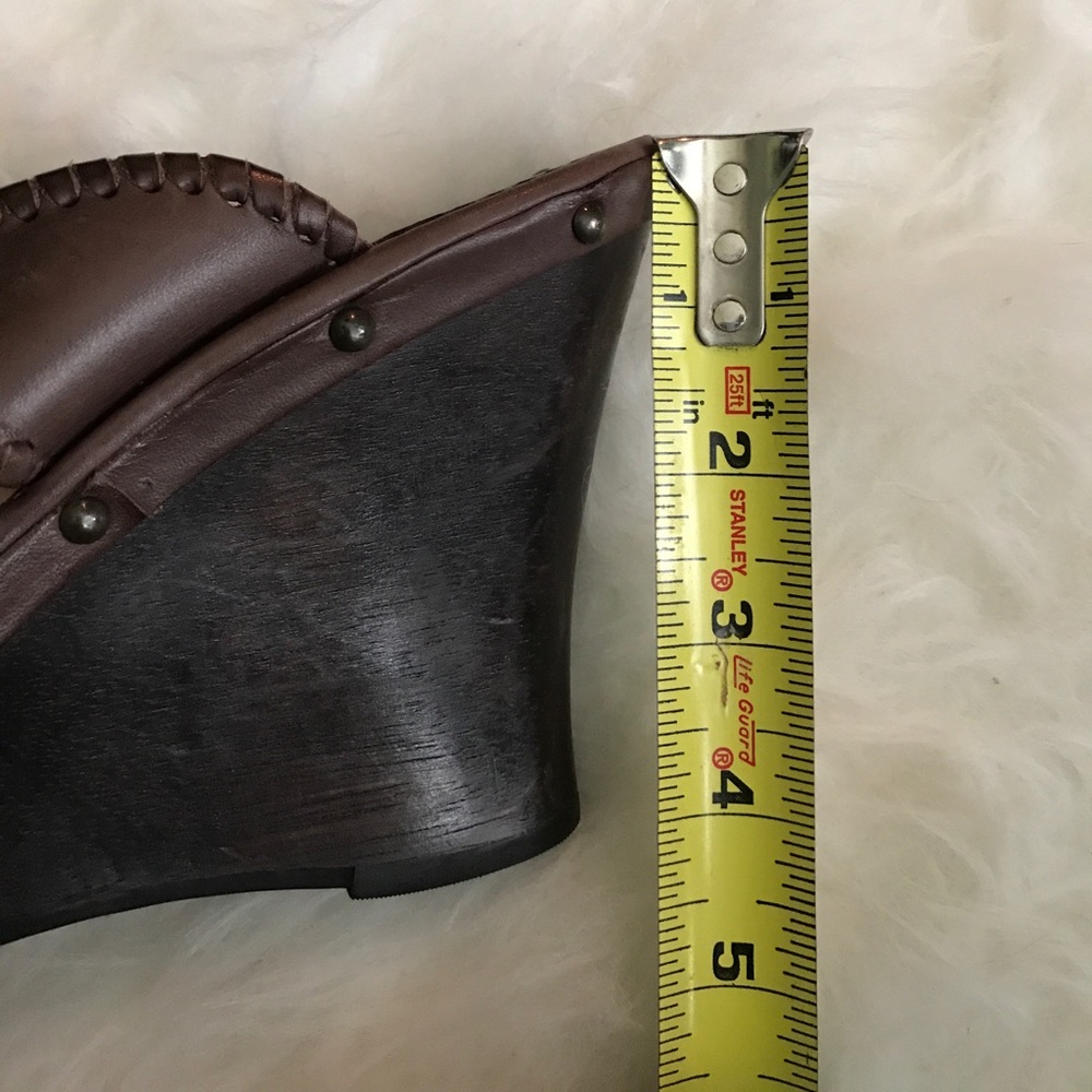 Jack Rogers size 8 brown leather wedge sandal heel - Picture 8 of 8