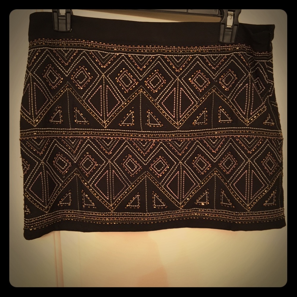 Navy blue beaded skirt. Size 28