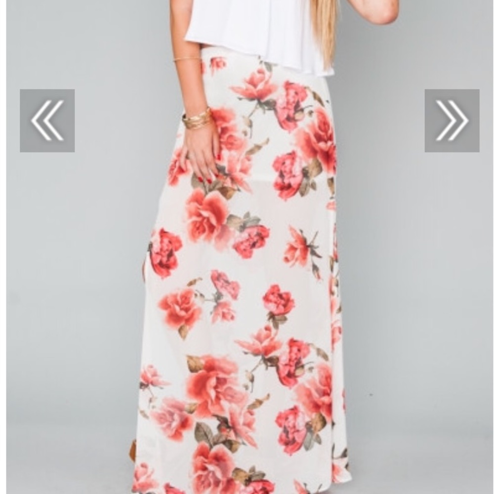 Mumu Romuntic Rose Maxi Skirt