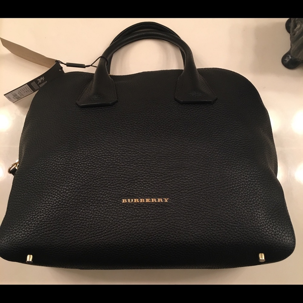 Auth Med Burberry Black greenwood bowling handbag