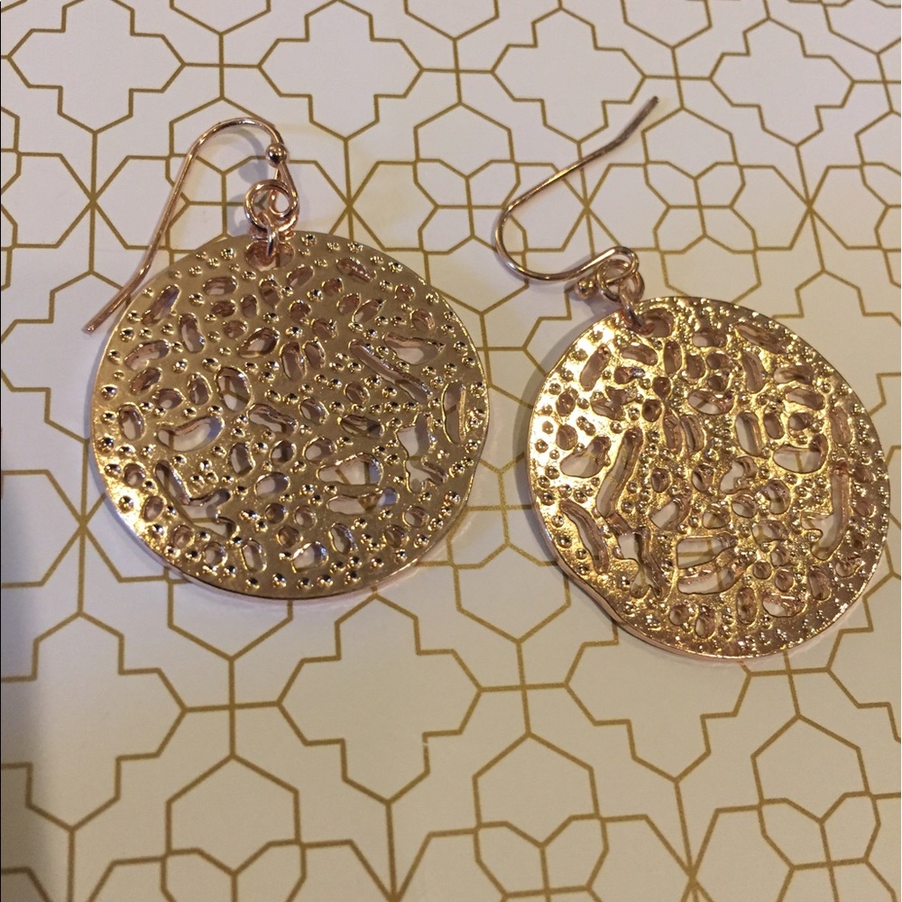 SALE🎉🎉Rose gold circular geometric earrings