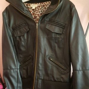 Women's Large Faux Leather Jacket