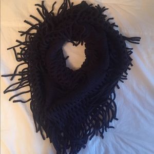 Navy fringe Infiniti scarf