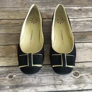 Isaac Mizrahi Live! Black and Gold Ballet Flats