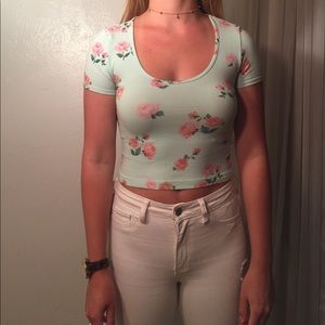 Nollie Mint and floral crop top
