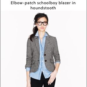 Elbow Patch Schoolboy Blazer in Houndstooth