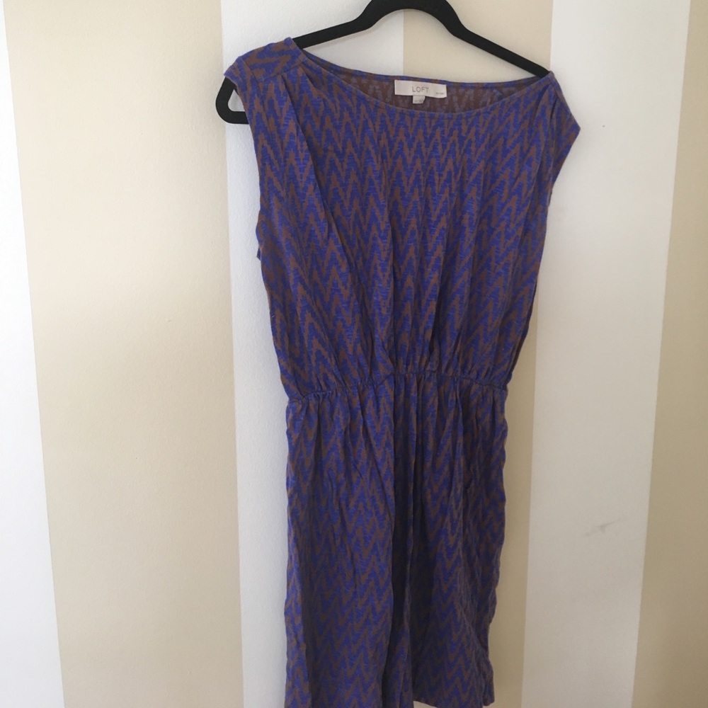 blue and brown dress by Loft