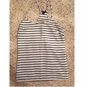 White with Black Stripes Silky Tank