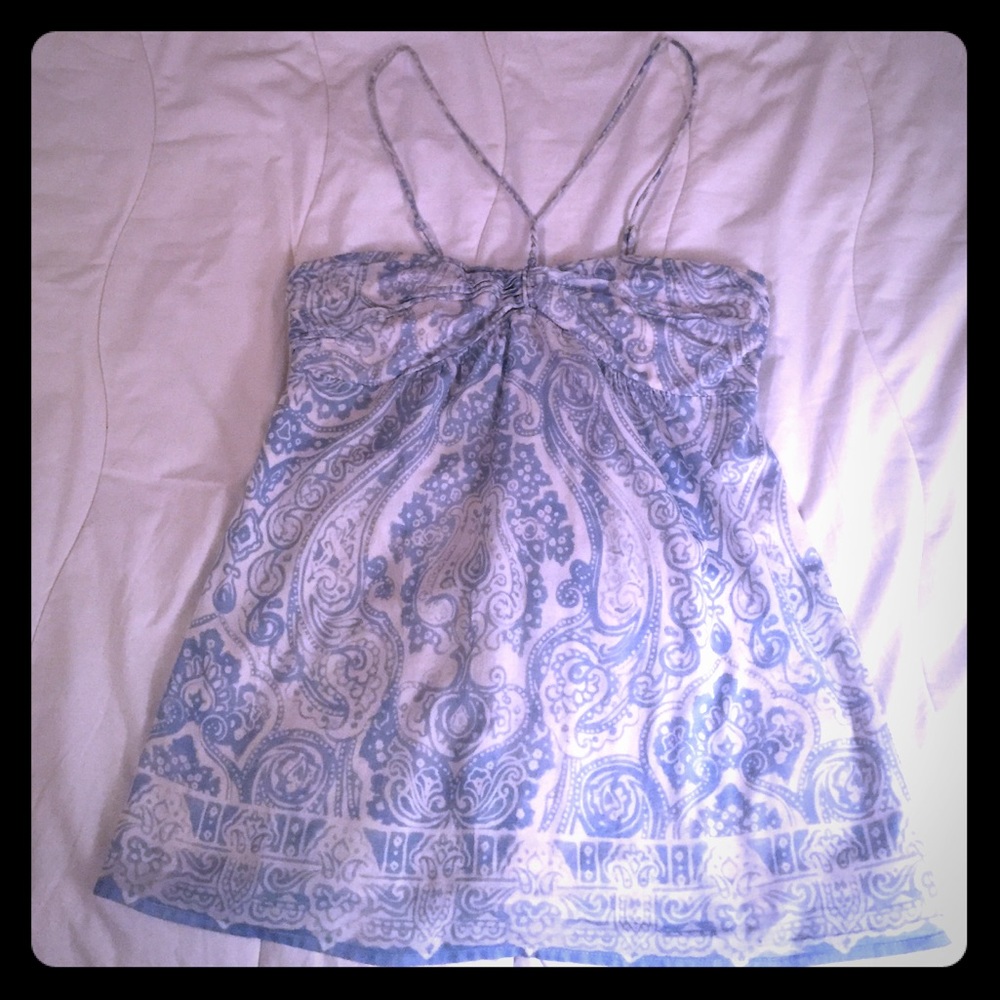 Super Cute AE Baby Blue & White Summer Tank