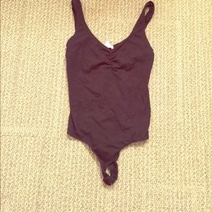 Black bodysuit with lace sheer back