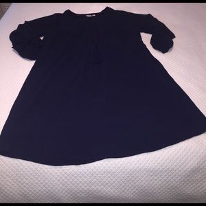 Navy blue dress drawstring waist super cute lined
