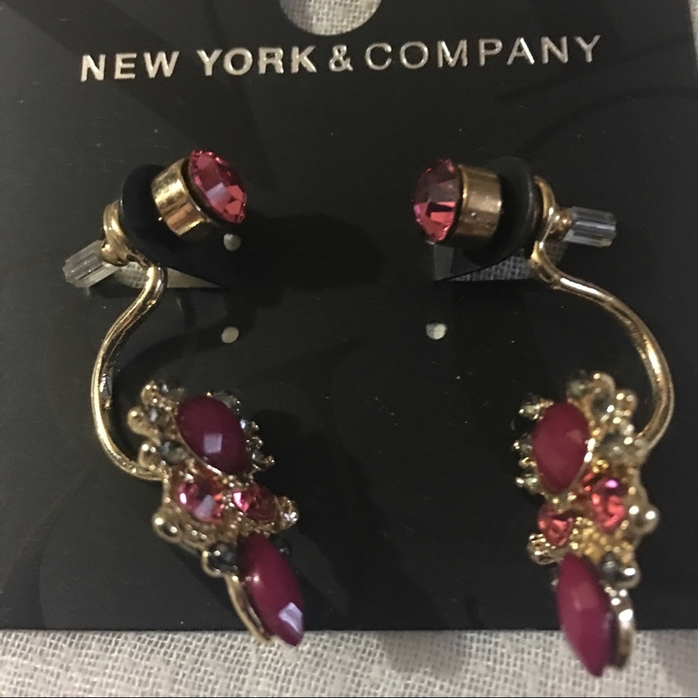 Beautiful NWOT earrings! Dark pink, elegant.