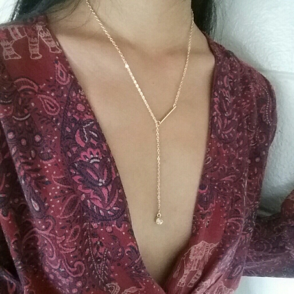 gold drop necklace